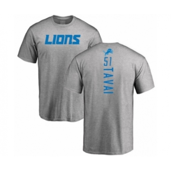 Football Detroit Lions #51 Jahlani Tavai Ash Backer T-Shirt - Jersey