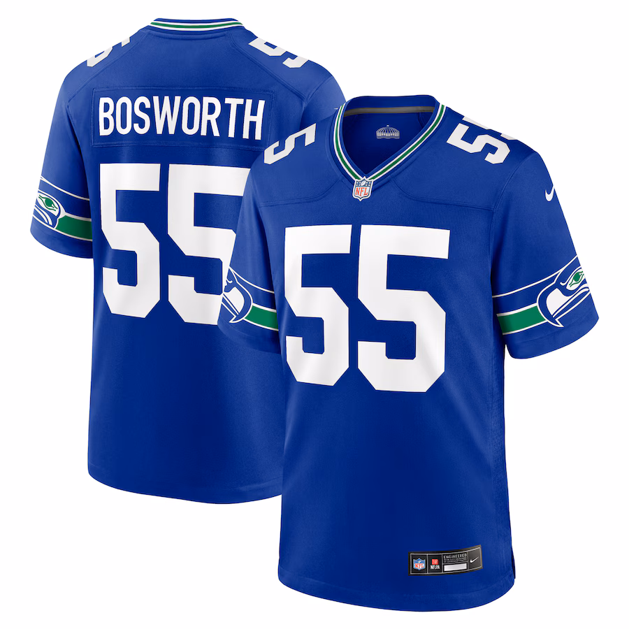 Men's Seattle Seahawks Brian Bosworth Nike Royal Retired Player Alternate Game Jersey - Jersey
