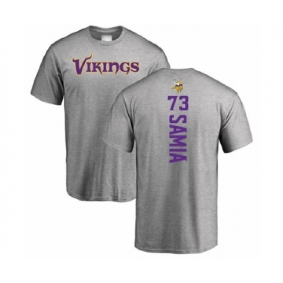 Football Minnesota Vikings #73 Dru Samia Ash Backer T-Shirt - Jersey