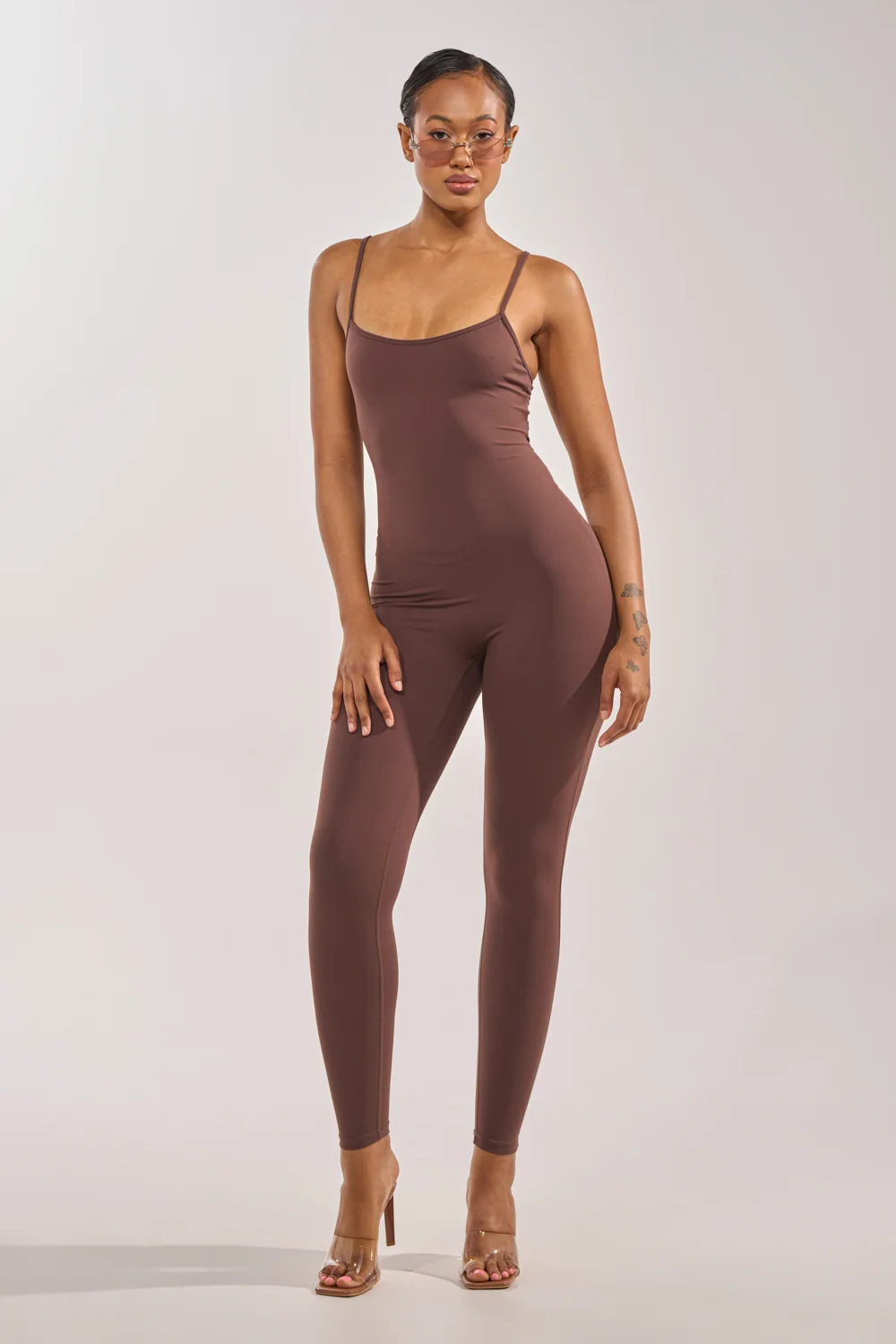 THAT GIRL SEAMLESS JUMPSUIT IN BROWN - Akira Wear