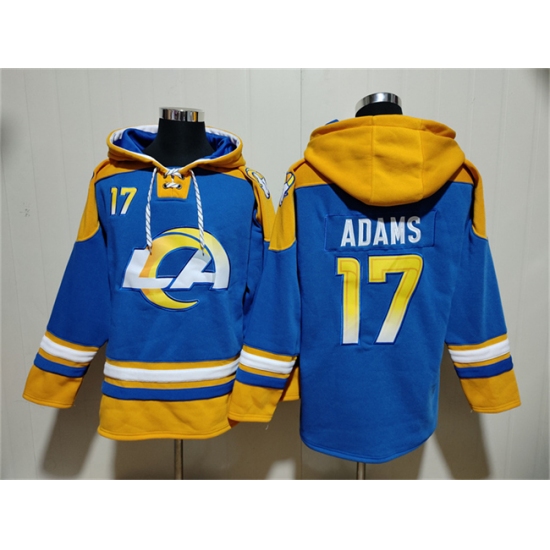 Men's Los Angeles Rams #17 Davante Adams Blue Ageless Must-Have Lace-Up Pullover Hoodie - Jersey