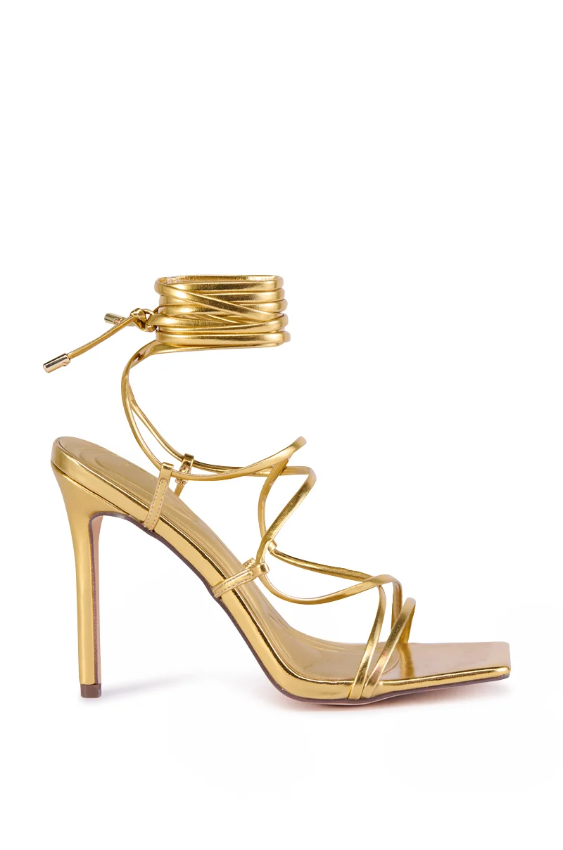 AZALEA WANG LAURA GOLD STILETTO SANDAL - Akira Wear