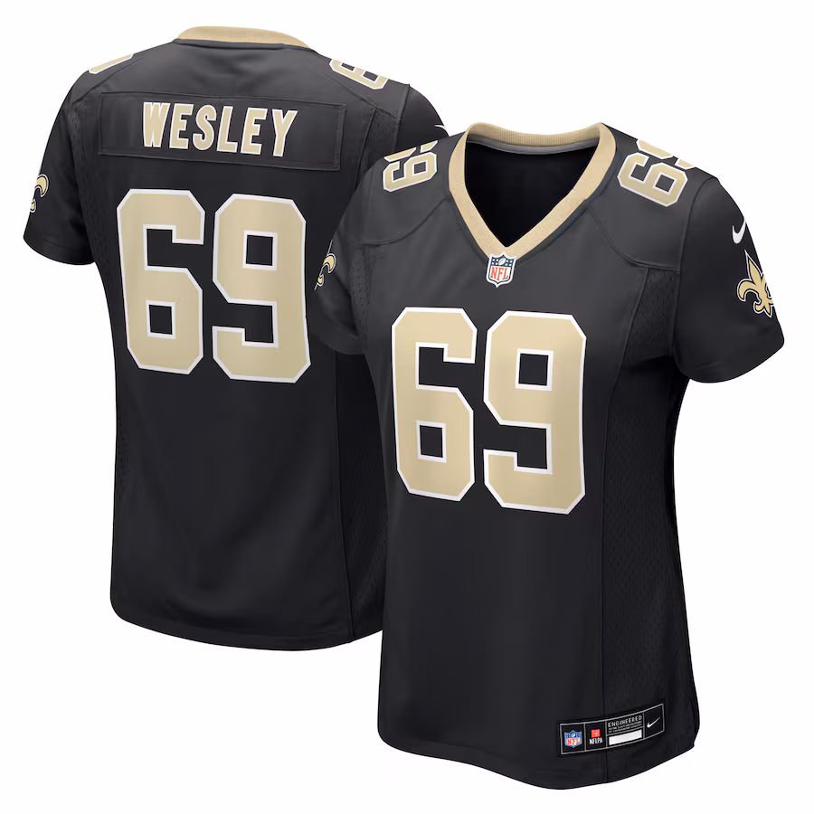 Women's New Orleans Saints Barry Wesley Nike Black Team Game Jersey - Jersey