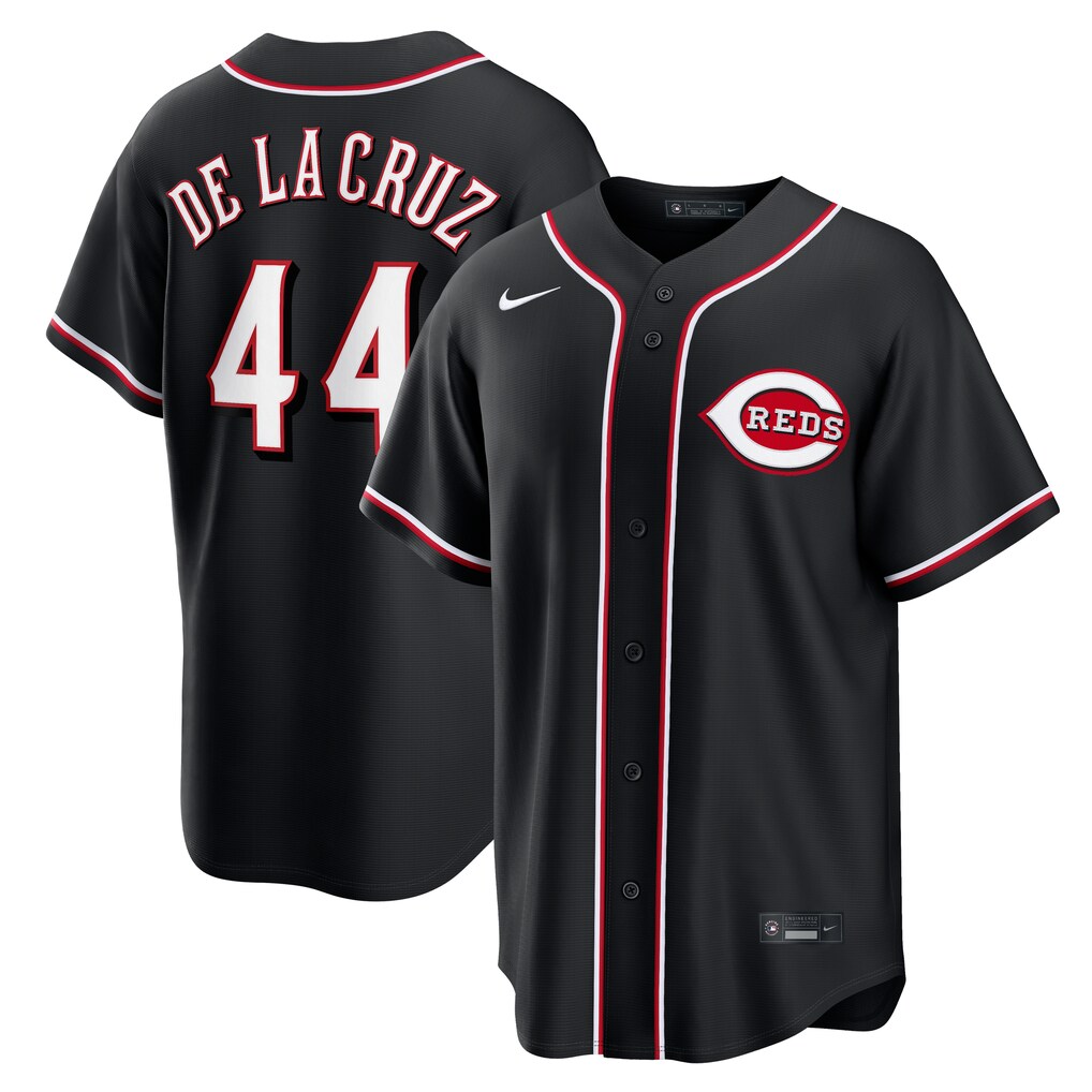 Men's Cincinnati Reds Elly De La Cruz Nike Fashion Replica Black Out Jersey - Jersey