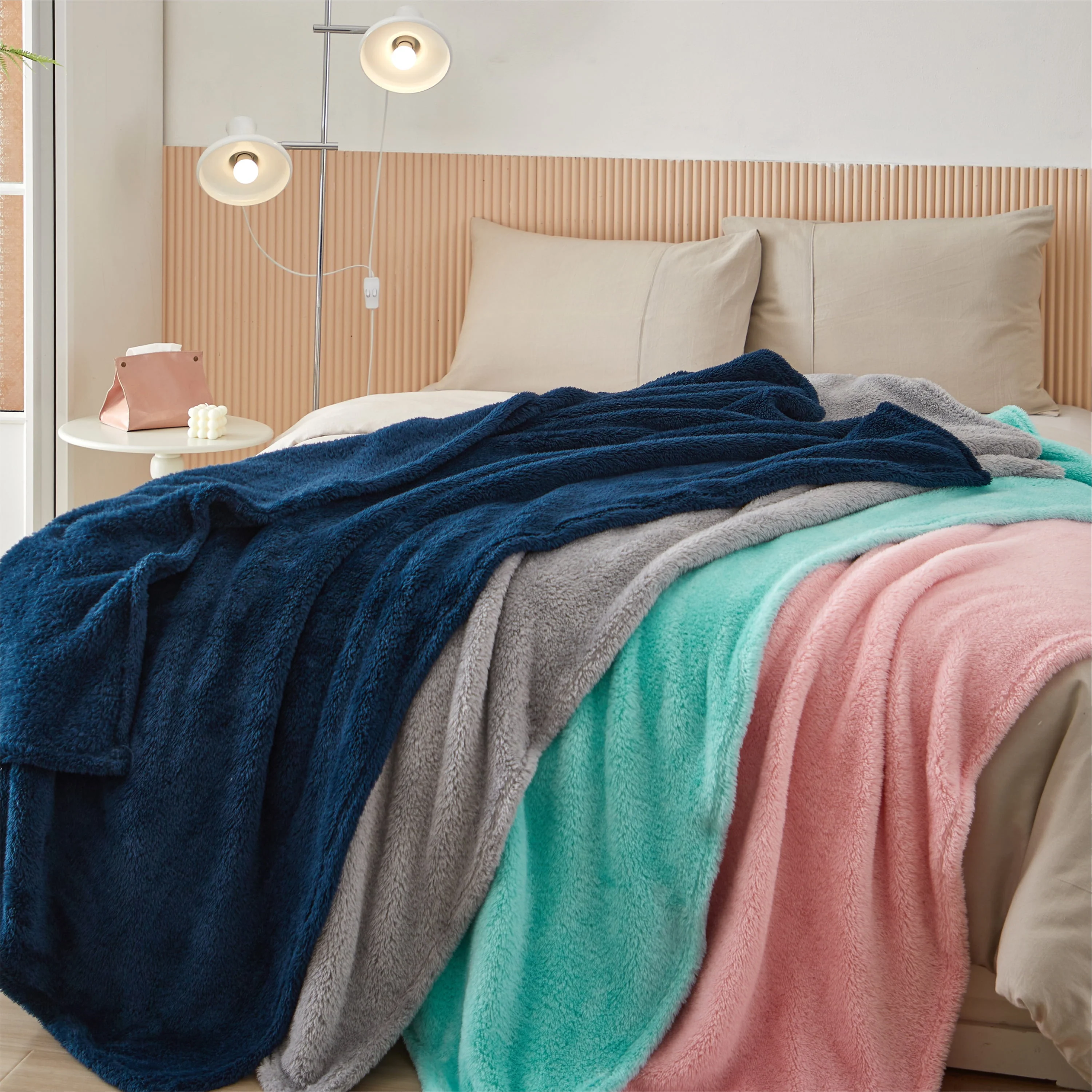 Your Zone Pink, Soft, Oversized, Fuzzy  Throw Blanket for Kids, 72 x 50 inches
