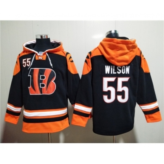 Men's Cincinnati Bengals #55 Logan Wilson Orange Black Ageless Must-Have Lace-Up Pullover Hoodie - Jersey