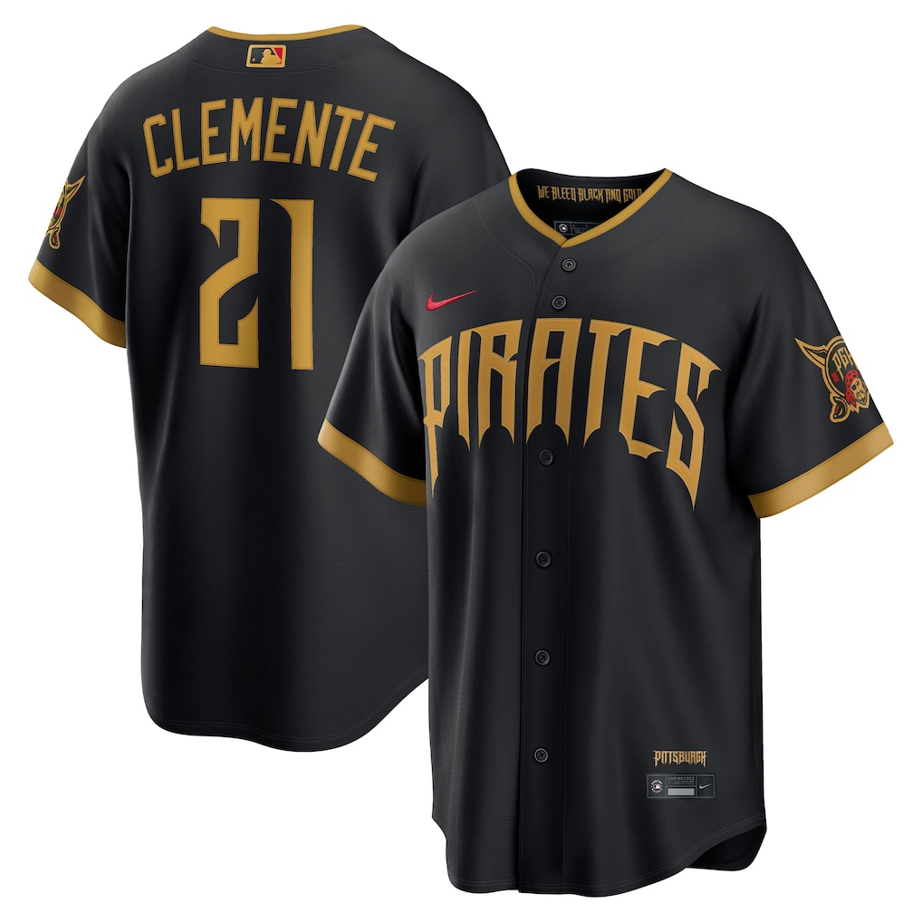Men's Pittsburgh Pirates Roberto Clemente Nike Black 2026 City Connect Stadium Jersey - Jersey