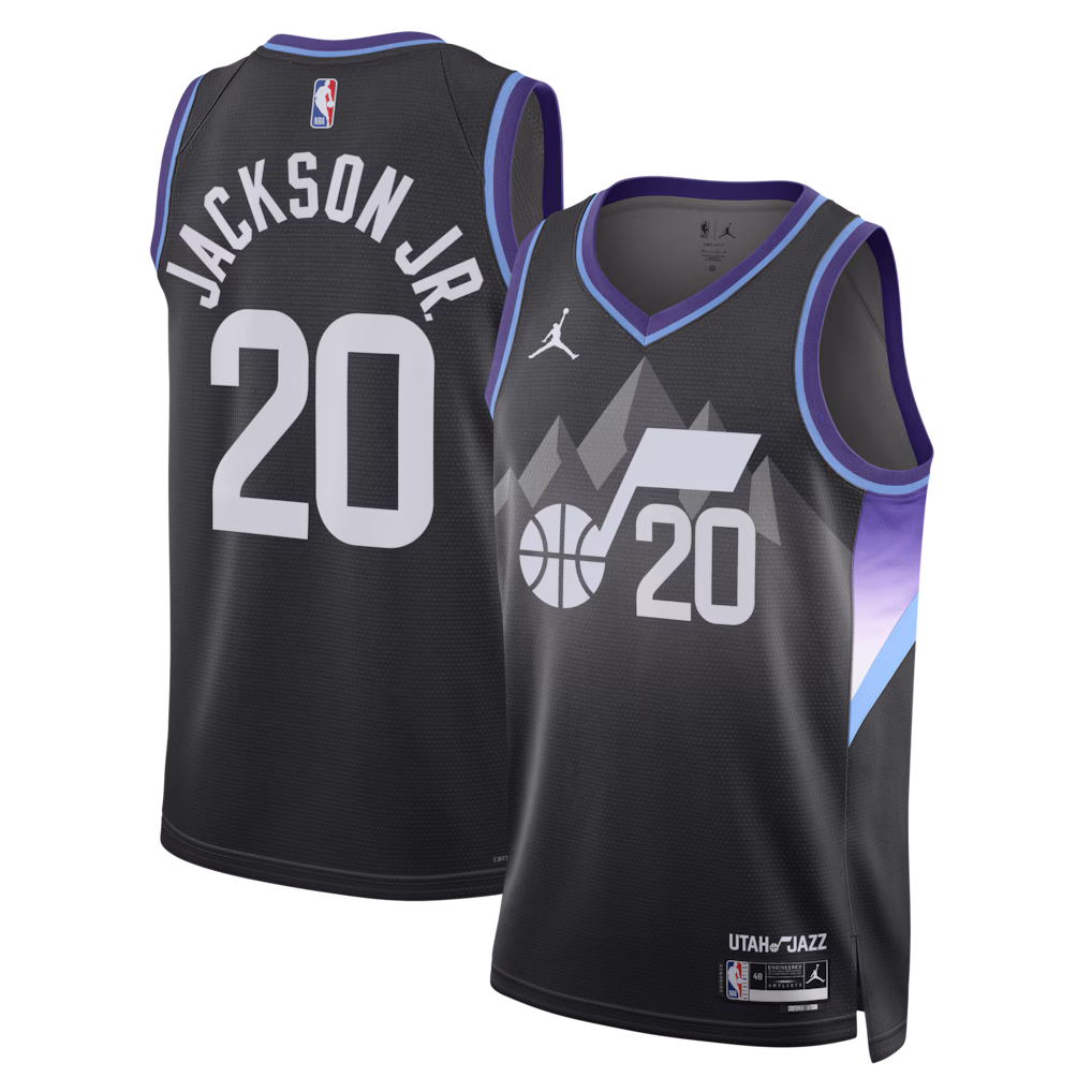 Unisex Utah Jazz Jaren Jackson Jr. Jordan Brand Black Swingman Jersey - Statement Edition - Jersey