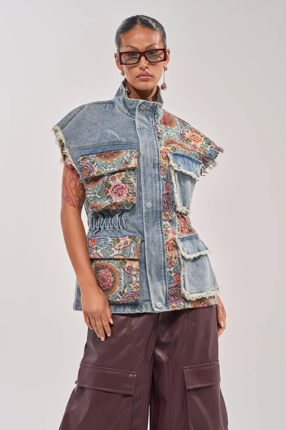 KAI PATCHWORK DENIM VEST - Akira Wear