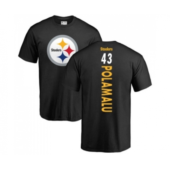 Football Pittsburgh Steelers #43 Troy Polamalu Black Backer T-Shirt - Jersey
