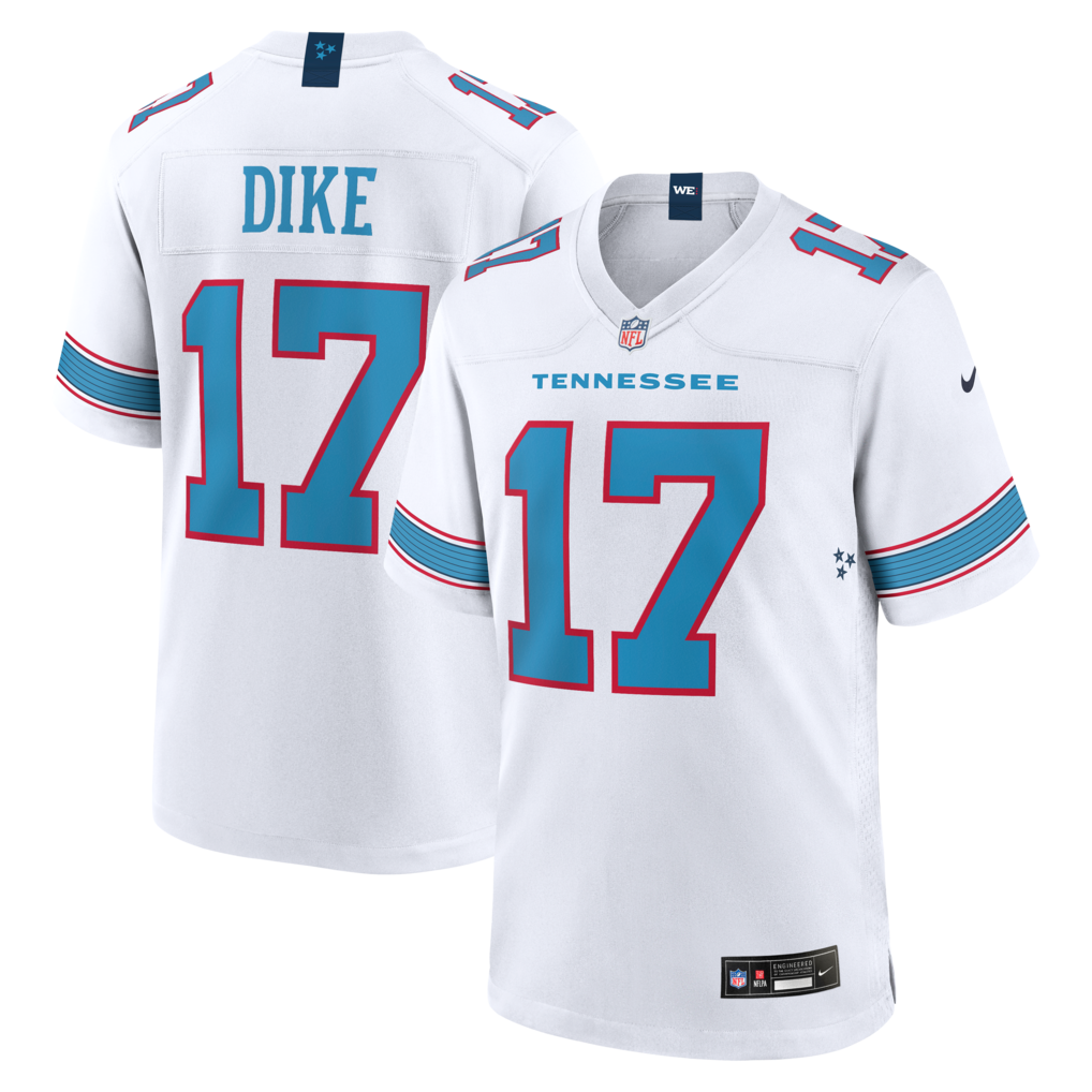Men's Tennessee Titans Chimere Dike Nike White Game Jersey - Jersey