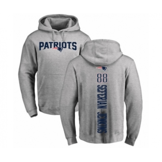 Football New England Patriots #88 Austin Seferian-Jenkins Ash Backer Pullover Hoodie - Jersey