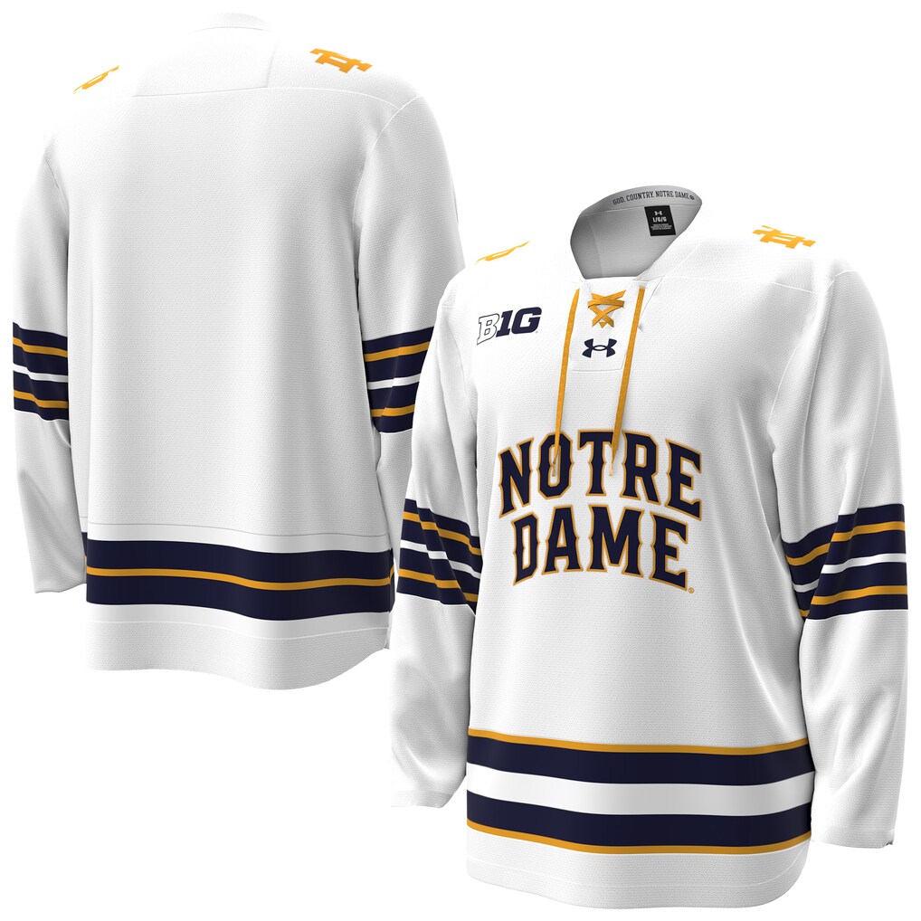 Men's Under Armour White Notre Dame Fighting Irish Home Replica Hockey Jersey - Jersey