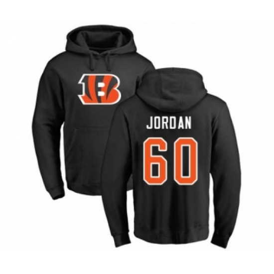 Football Cincinnati Bengals #60 Michael Jordan Black Name & Number Logo Pullover Hoodie - Jersey
