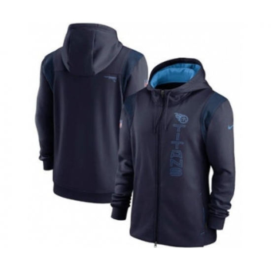 Men's Tennessee Titans 2021 Navy Sideline Team Performance Full-Zip Hoodie - Jersey