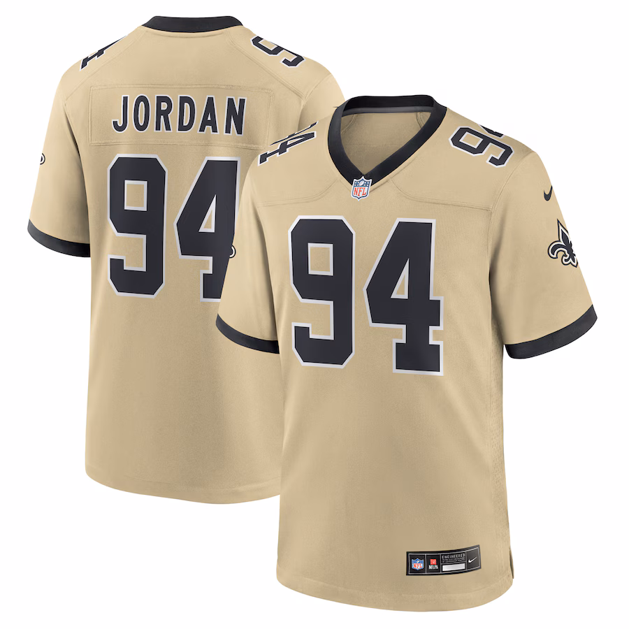 Men's New Orleans Saints Cameron Jordan Nike Gold Gameday Golds Alternate Game Player Jersey - Jersey