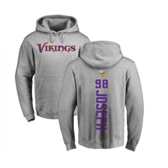 Football Minnesota Vikings #98 Linval Joseph Ash Backer Pullover Hoodie - Jersey