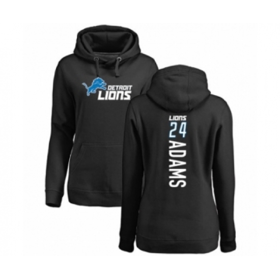 Football Women's Detroit Lions #24 Andrew Adams Black Backer Pullover Hoodie - Jersey