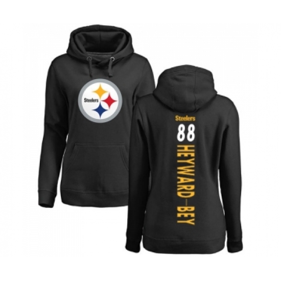 Football Women's Pittsburgh Steelers #88 Darrius Heyward-Bey Black Backer Pullover Hoodie - Jersey
