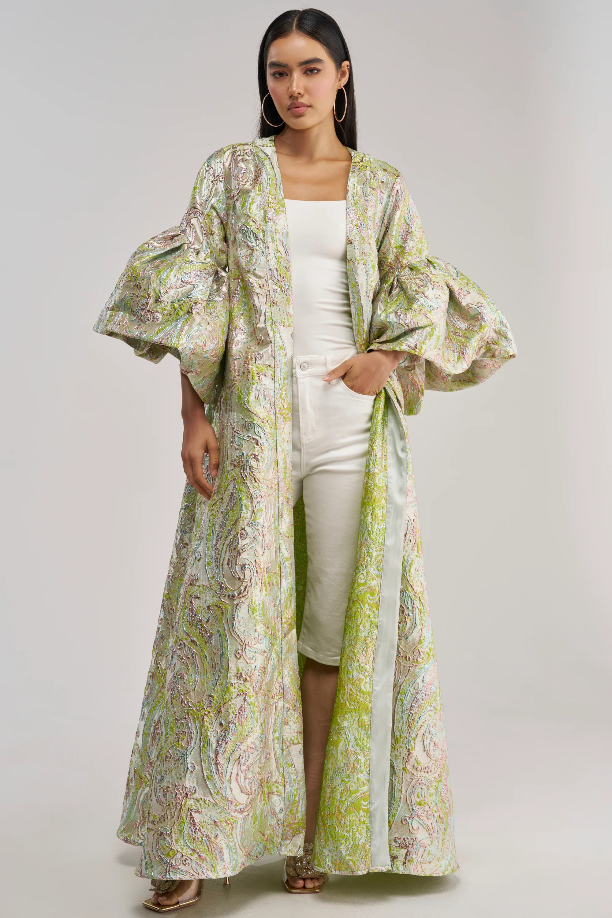 KEY LIME BROCADE DUSTER - Akira Wear