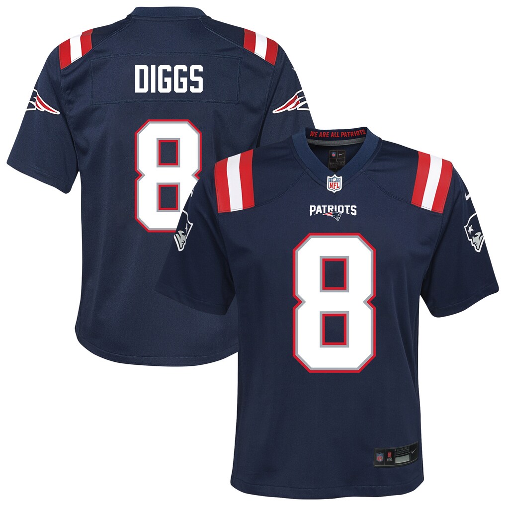 Youth New England Patriots Stefon Diggs Nike Navy Team Game Jersey - Jersey