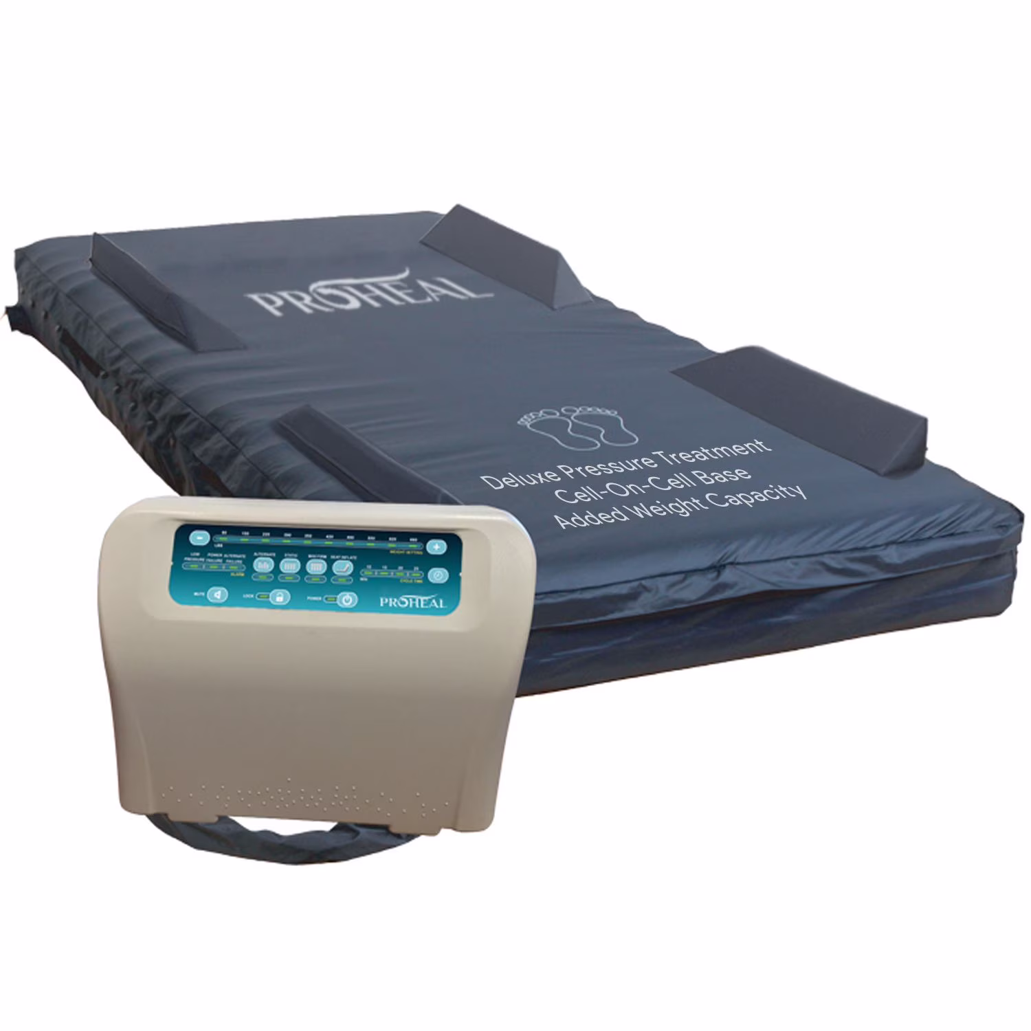 Proheal Bariatric Low Air Loss Alternating Pressure Air Mattress with Pump, Dual Compressor, & Raised Rails - Stages I-IV - 42