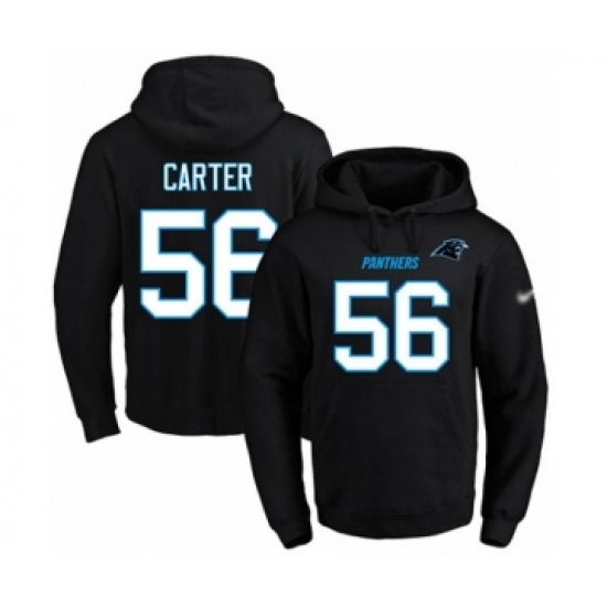 Football Men's Carolina Panthers #56 Jermaine Carter Black Name & Number Pullover Hoodie - Jersey