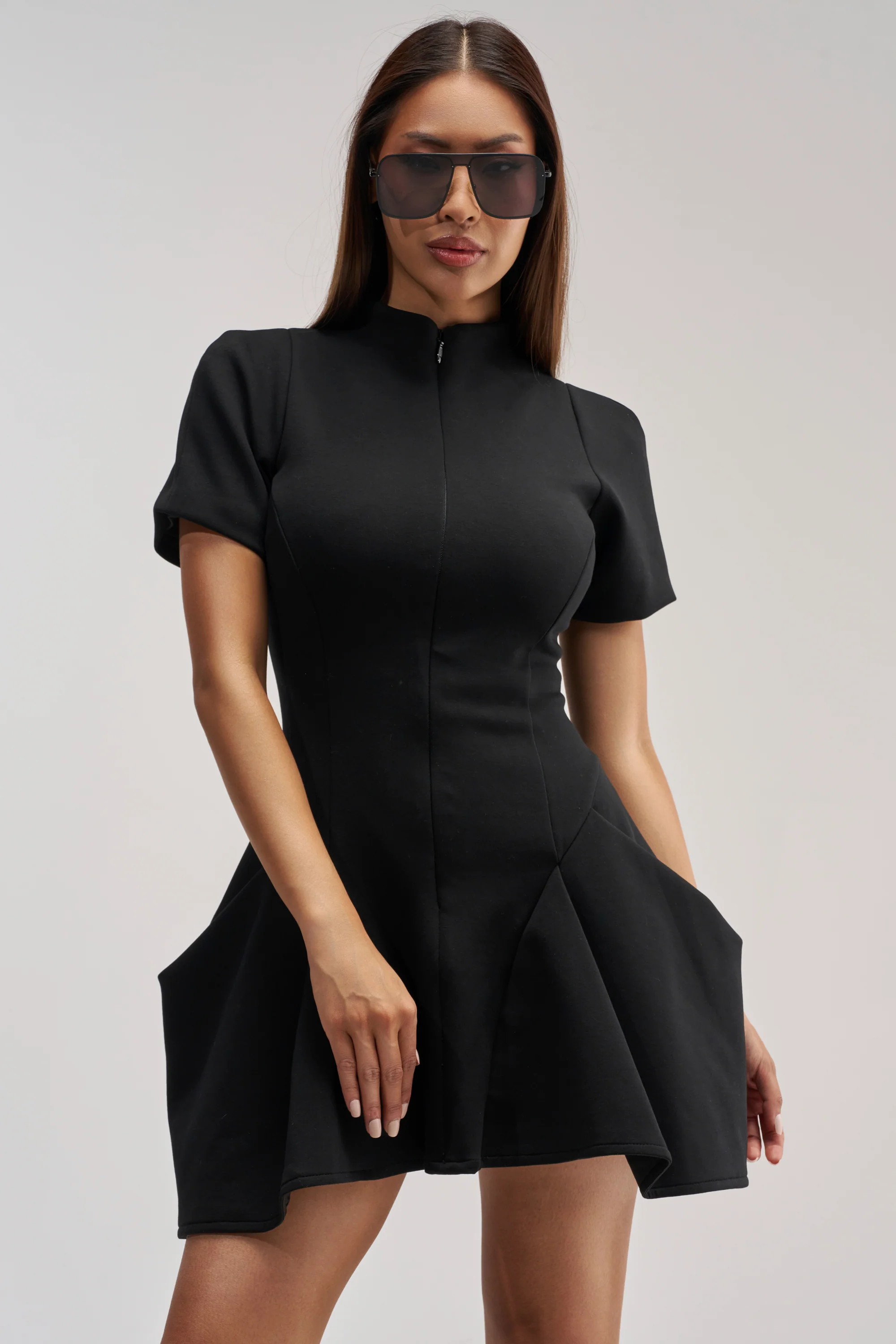 THAT WAS INTENTIONAL STRUCTURED MINI DRESS IN BLACK - Akira Wear
