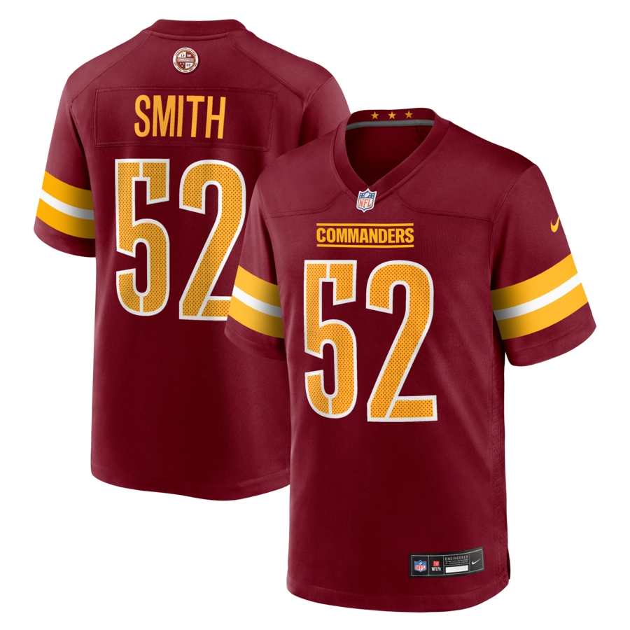 Men's Washington Commanders Preston Smith Nike Burgundy Team Game Jersey - Jersey