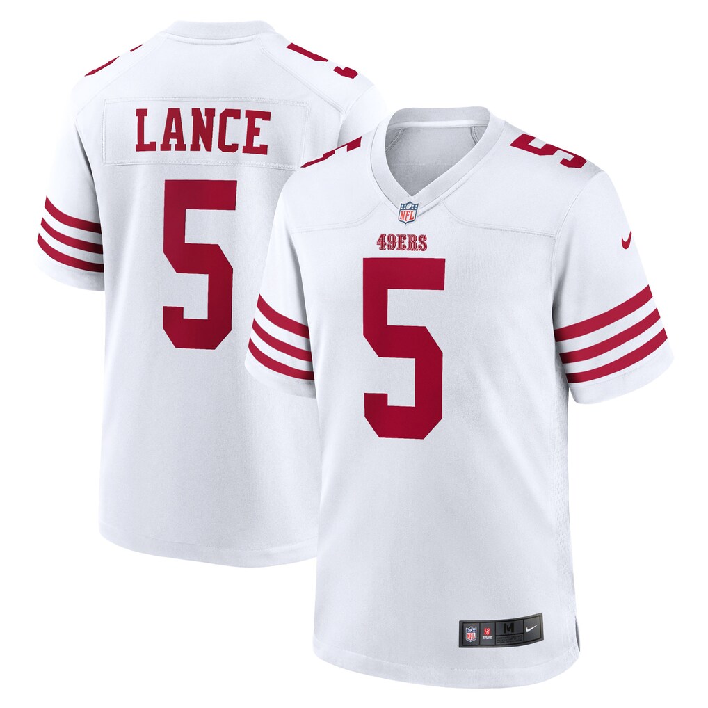 Men's San Francisco 49ers Trey Lance Nike White Team Game Jersey - Jersey