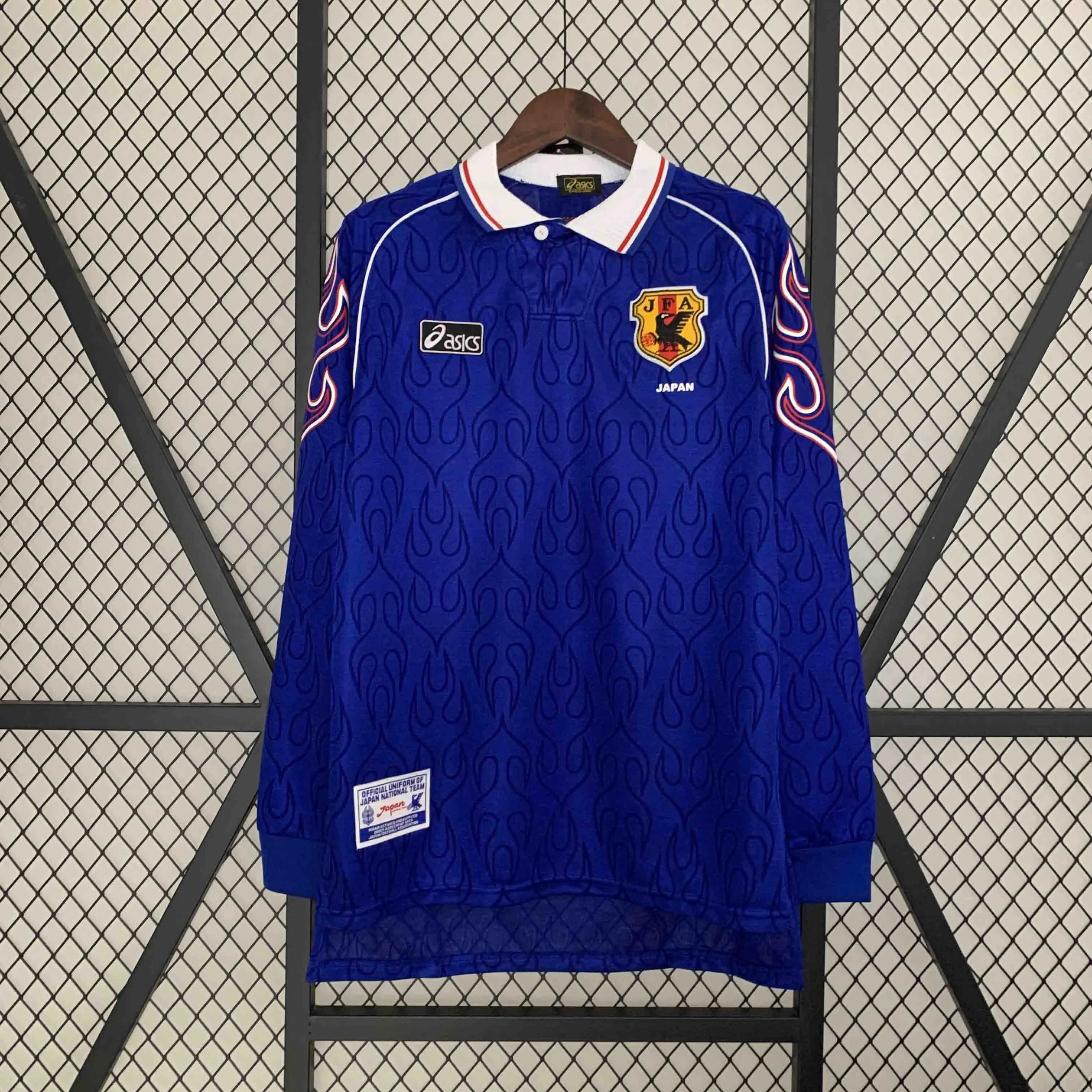Japan Retro Soccer Jersey Home Custom Long Sleeve Shirt 1998 - Jersey