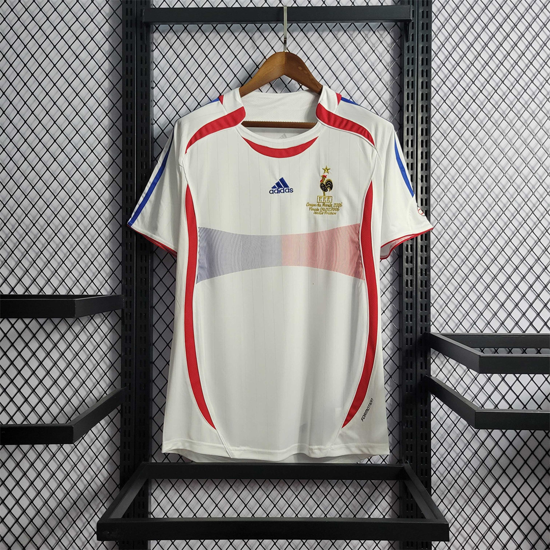 France Retro Soccer Jersey Away Custom Shirt World Cup 2006 - Jersey