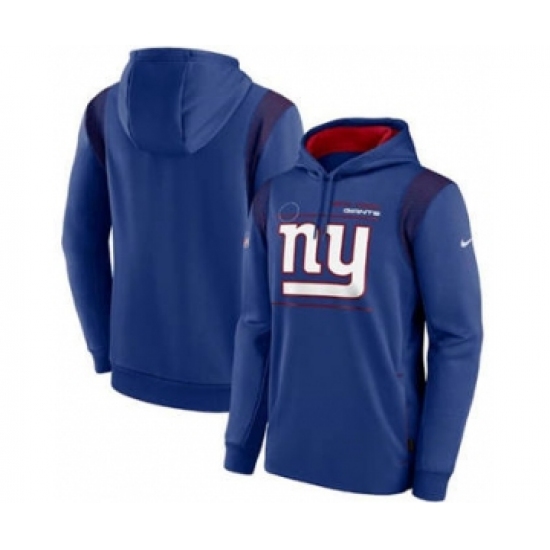 Men's New York Giants 2021 Royal Sideline Logo Performance Pullover Hoodie - Jersey