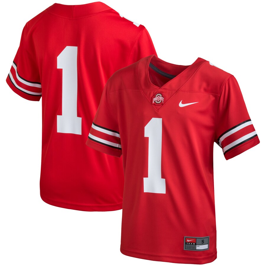 Youth Nike #1 Scarlet Ohio State Buckeyes Team Replica Football Jersey - Jersey
