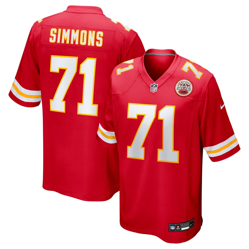 Men's Kansas City Chiefs Josh Simmons Nike Red Game Jersey - Jersey