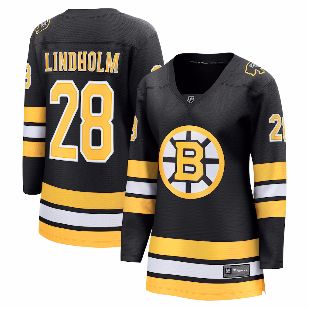 Women's Boston Bruins Elias Lindholm Fanatics Black Home Breakaway Player Jersey - Jersey