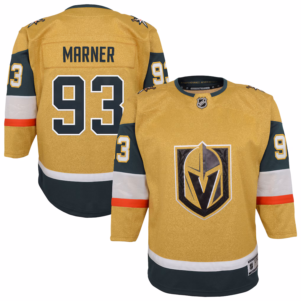 Youth Vegas Golden Knights Mitch Marner Outerstuff Gold Premier Player Jersey - Jersey