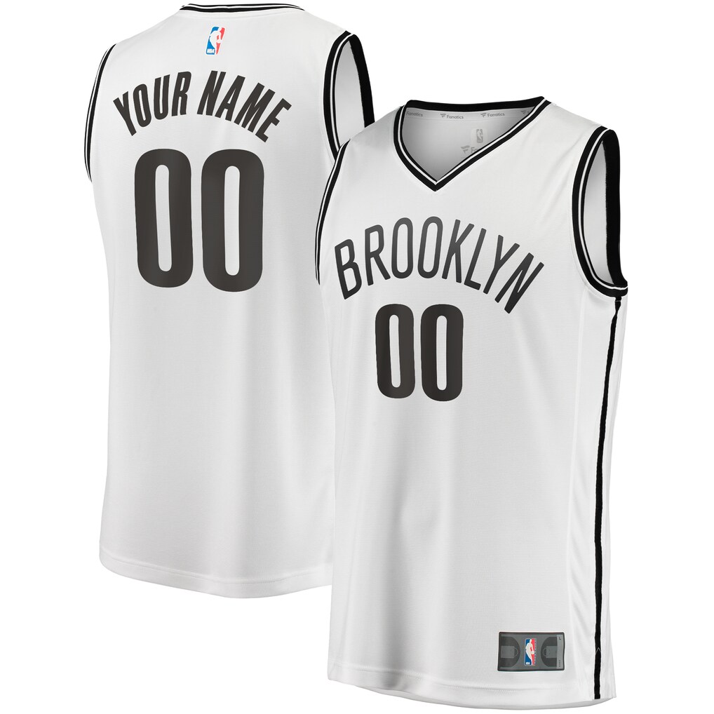 Men's Brooklyn Nets Fanatics White Fast Break Custom Replica Jersey - Association Edition - Jersey