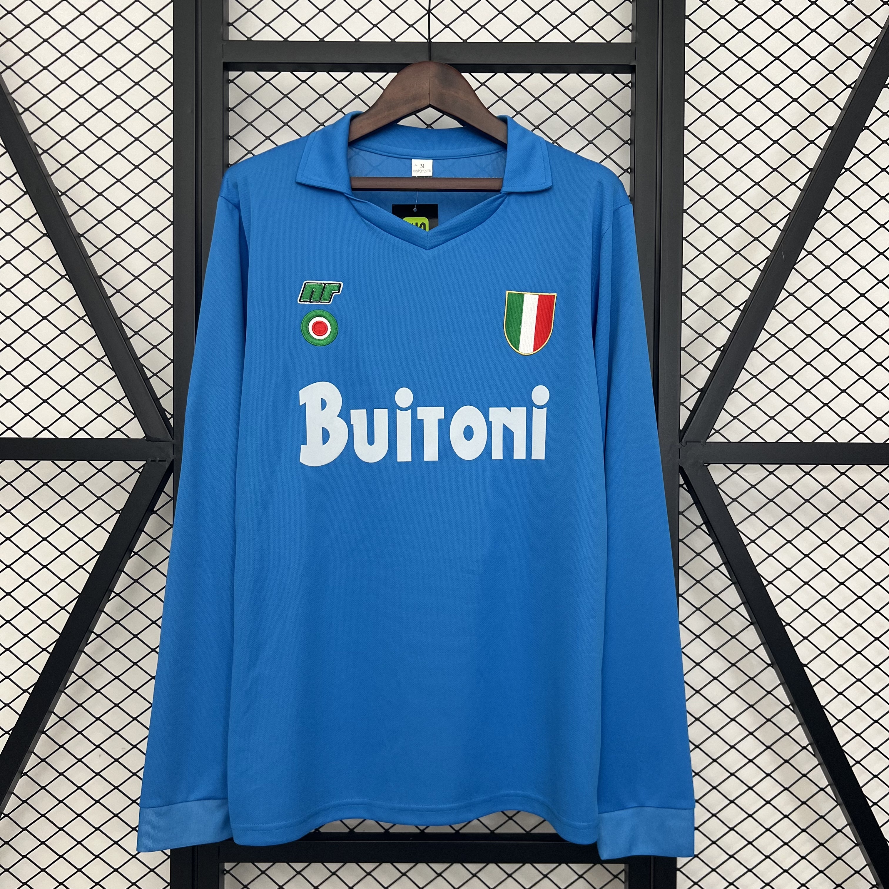 Napoli Retro Soccer Jersey Home Long Sleeve Custom Shirt 1987-88 - Jersey
