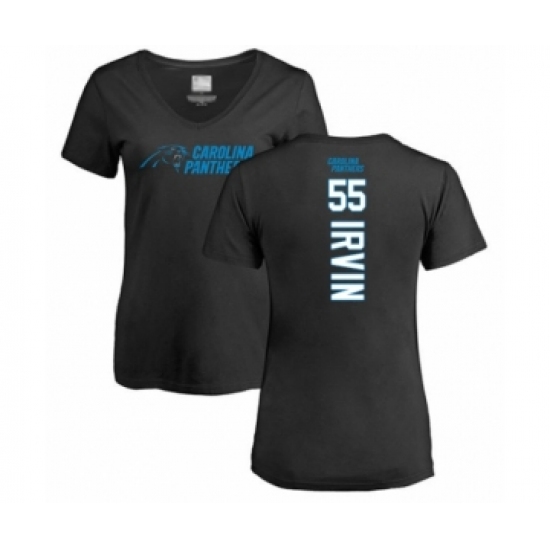 Football Women's Carolina Panthers #55 Bruce Irvin Black Backer T-Shirt - Jersey
