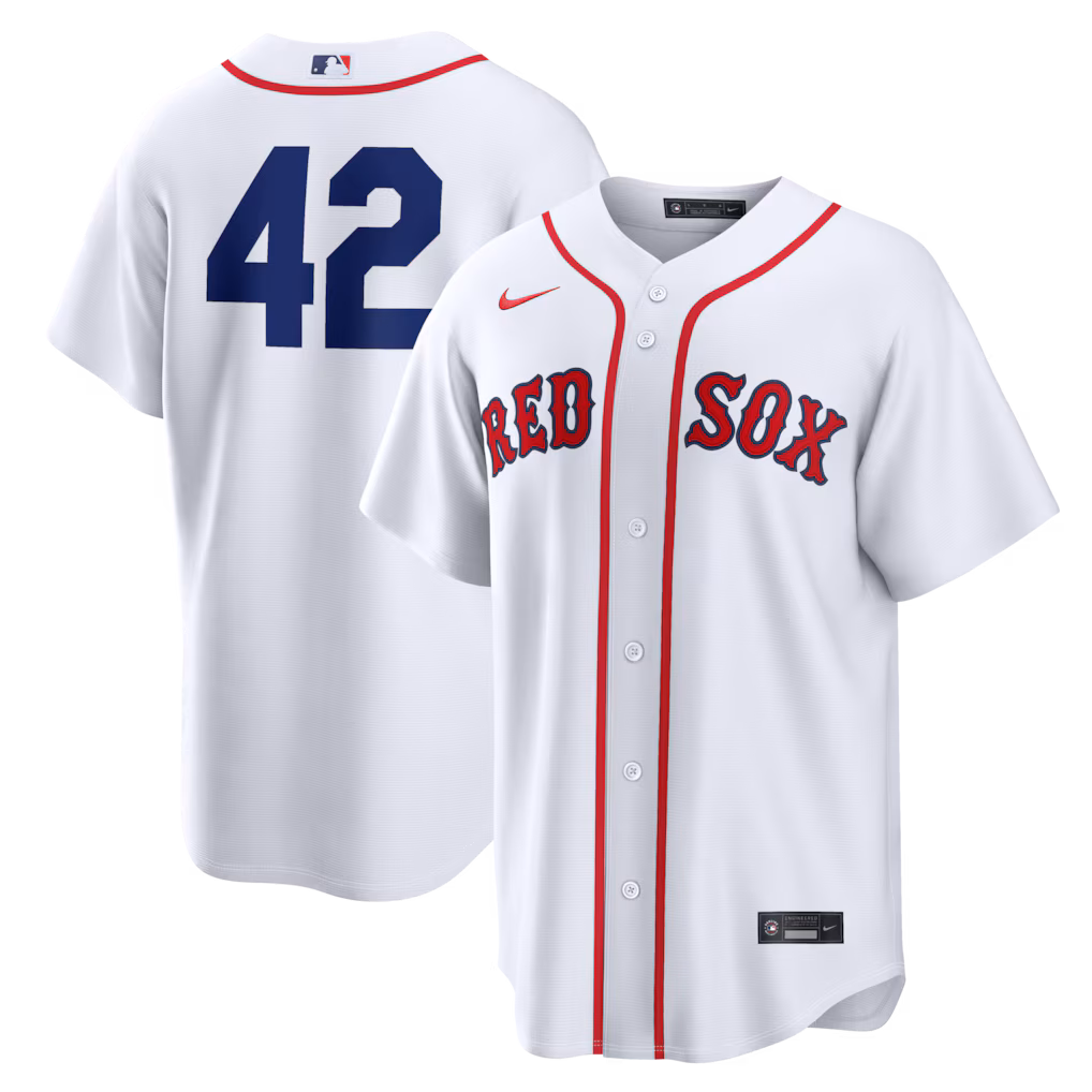 Men's Boston Red Sox Nike White Home 2026 Jackie Robinson Day Replica Jersey - Jersey
