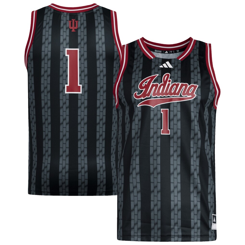 Men's adidas #1 Black Indiana Hoosiers Replica Swingman Jersey - Jersey