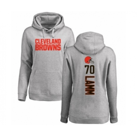 Football Women's Cleveland Browns #70 Kendall Lamm Ash Backer Pullover Hoodie - Jersey