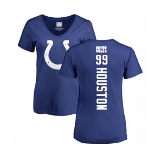 Football Women's Indianapolis Colts #99 Justin Houston Royal Blue Backer T-Shirt - Jersey