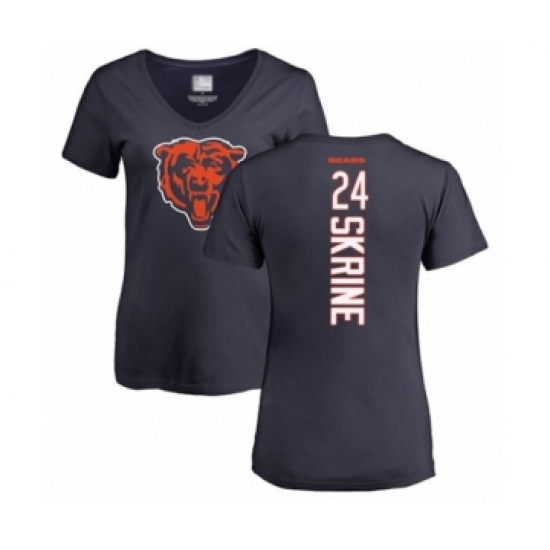 Football Women's Chicago Bears #24 Buster Skrine Navy Blue Backer T-Shirt - Jersey