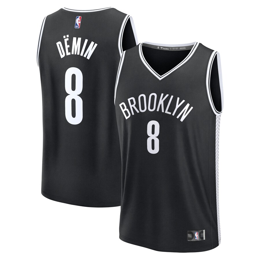 Men's Brooklyn Nets Egor Dëmin Fanatics Black Fast Break Replica Jersey - Icon Edition - Jersey