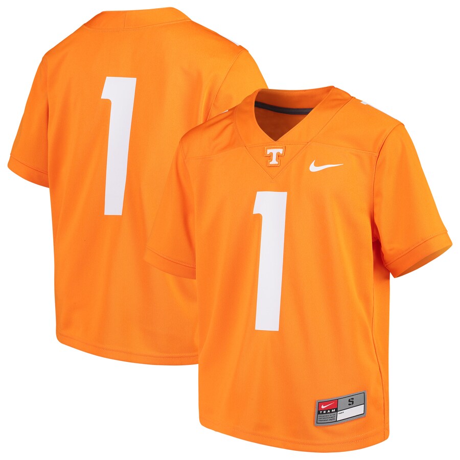 Youth Nike #1 Tennessee Orange Tennessee Volunteers Team Replica Football Jersey - Jersey