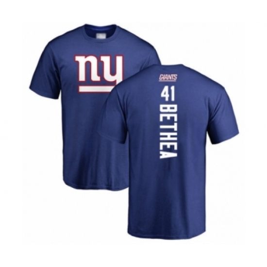 Football New York Giants #41 Antoine Bethea Royal Blue Backer T-Shirt - Jersey