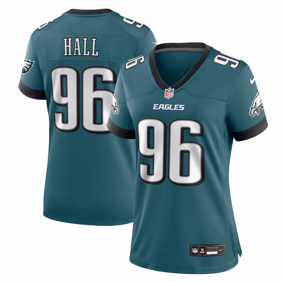 Women's Philadelphia Eagles Gabe Hall Nike Midnight Green Team Game Jersey - Jersey