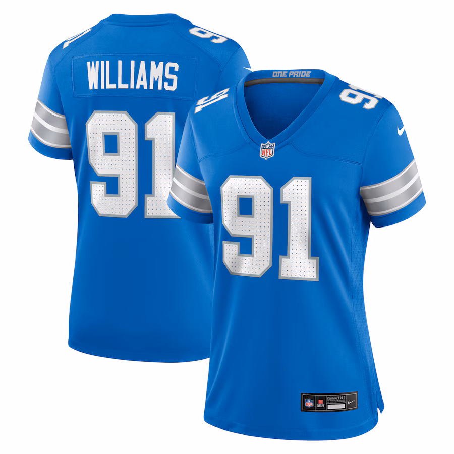 Women's Detroit Lions Tyleik Williams Nike Blue Team Game Jersey - Jersey